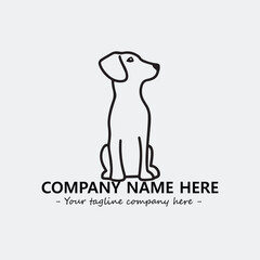 Dog illustration black and white for logo company vector image
