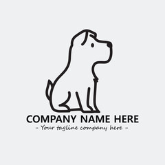 Dog illustration black and white for logo company vector image
