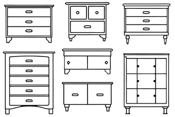 dresser chic line art illustration for contemporary homes