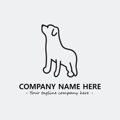 Dog illustration black and white for logo company vector image
