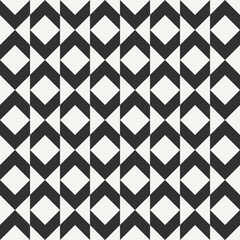Black and white abstract geometric quilt pattern. High contrast geometric monochrome patchwork minimal background with triangles. Simple colors - easy to recolor. Color block vector illustration.