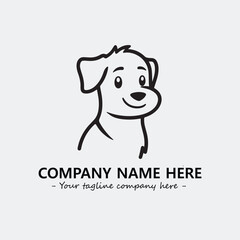 Dog illustration black and white for logo company vector image
