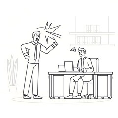 Boss Yelling at Employee in Office Setting During Work Hours