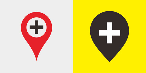 Obraz premium Vector icon of health facility location of pharmacy, hospital, clinic elegant, clear, bold