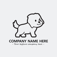 Dog illustration black and white for logo company vector image
