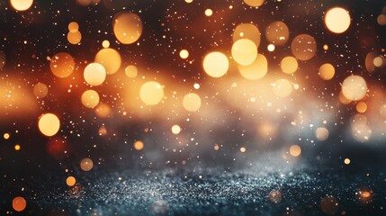 Fototapeta premium Soft, blurred background of white snow with bokeh lights and sparkling stars, creating an enchanting winter scene ideal for product display or digital art design. illustration
