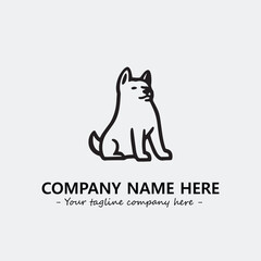 Dog illustration black and white for logo company vector image
