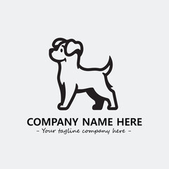 Dog illustration black and white for logo company vector image
