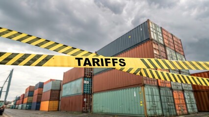Fototapeta premium Tariff Tensions: Global Trade Barriers and Economic Impacts