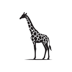 Obraz premium Giraffe silhouette isolated on white background Vector&nbsp;illustration
