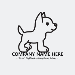 Dog illustration black and white for logo company vector image
