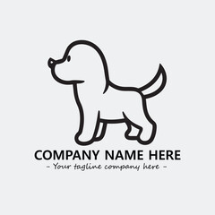 Dog illustration black and white for logo company vector image
