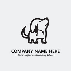 Dog illustration black and white for logo company vector image
