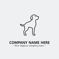 Dog illustration black and white for logo company vector image

