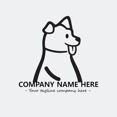 Dog illustration black and white for logo company vector image
