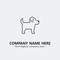 Dog illustration black and white for logo company vector image
