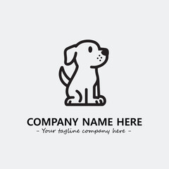Dog illustration black and white for logo company vector image
