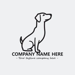 Dog illustration black and white for logo company vector image
