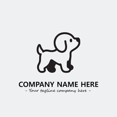 Dog illustration black and white for logo company vector image
