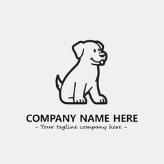 Dog illustration black and white for logo company vector image
