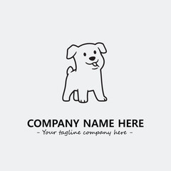 Obraz premium Dog illustration black and white for logo company vector image 