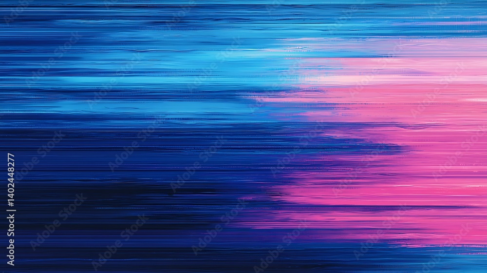 Poster a vibrant abstract image featuring streaks of blue and pink, creating a dynamic visual effect with a