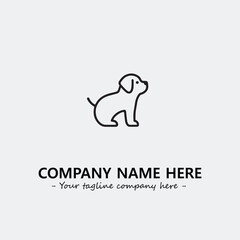 Dog illustration black and white for logo company vector image
