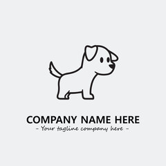 Dog illustration black and white for logo company vector image
