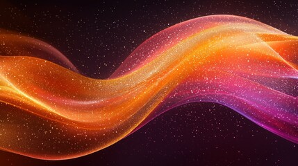 Obraz premium Abstract Orange and Pink Glittering Wave