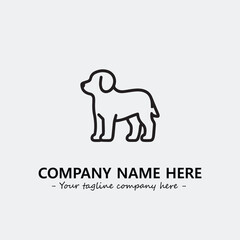 Obraz premium Dog illustration black and white for logo company vector image 