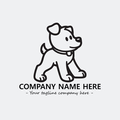 Dog illustration black and white for logo company vector image
