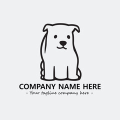 Dog illustration black and white for logo company vector image
