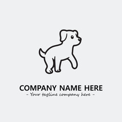 Dog illustration black and white for logo company vector image

