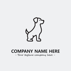 Dog illustration black and white for logo company vector image
