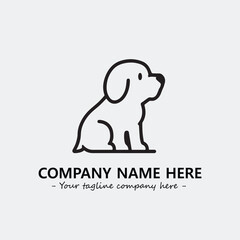 Dog illustration black and white for logo company vector image
