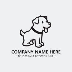 Dog illustration black and white for logo company vector image
