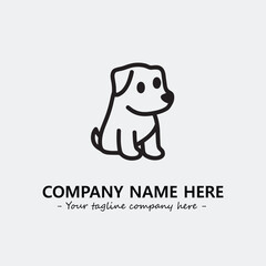 Dog illustration black and white for logo company vector image
