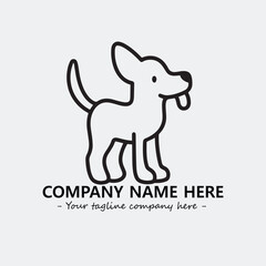 Dog illustration black and white for logo company vector image
