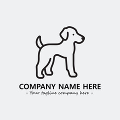 Dog illustration black and white for logo company vector image
