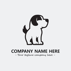 Dog illustration black and white for logo company vector image
