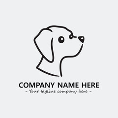 Dog illustration black and white for logo company vector image
