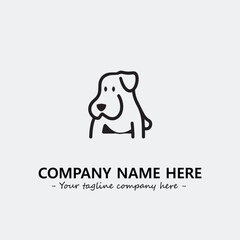 Dog illustration black and white for logo company vector image
