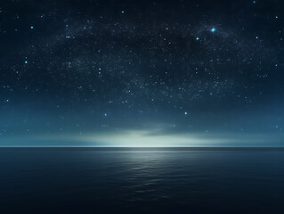 clear starfield sky over open ocean horizon