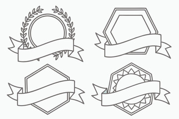 Elegant Award Badges and Ribbons Customizable Vector Graphics