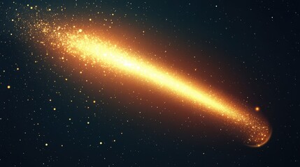 abstract grainy gradient glowing comet texture on black background. illustration