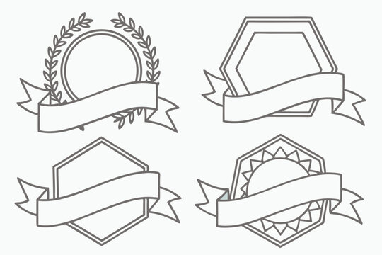 Elegant Award Badges and Ribbons Customizable Vector Graphics