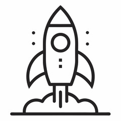 Startup outline icon on white background