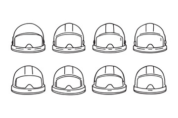 helmet black line art