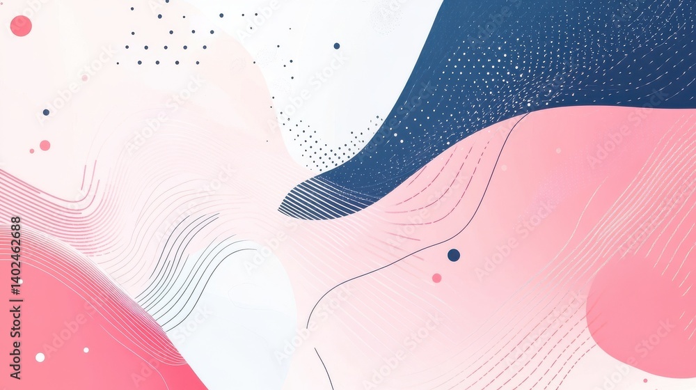 Poster abstract pink and blue data flow visual background with diagonal lines and dots elegant and modern i