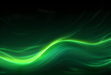 Metallic liquid background. Abstract neon texture.holographic foil. Wavy glossy surface in black and green colors Background ,high quality,generative ai